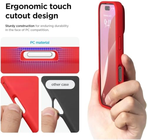 Image of Premium Liquid Silicone Case for iPhone 17 (6.1 Inch) - Slim Full Body Protective Back Cover with Soft Microfiber Lining, Anti-Slip Grip Scratch Resistant Phone Case(Red)