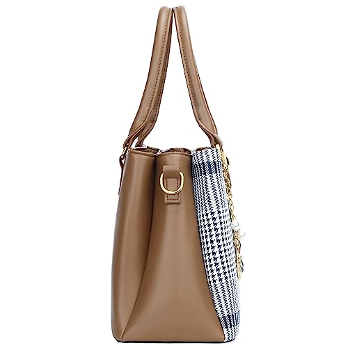 kkxiu 3 zippered compartments purses and handbags for women top handle satchel shoulder ladies bags