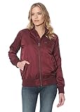Members Only Women's Iconic Boyfriend Jacket with Satin Finish, Burgundy, Small