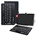 Produktbild LFDZ MediaPad T5 10 Bluetooth Tastatur Hülle, Tasche PU Ledertasche mit Built in Abnehmbare Bluetooth Drahtlose Tastatur und Ständer Tasche Case für 10.0" Huawei MediaPad T5 2018 Tablet,Schwarz