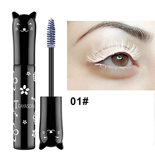 Kisshine Colorful Mascara 5 Color Rainbow Fiber Mascara Charming Longlasting Thick & Long Eyelash Waterproof And Smudge-Proof Eyes Makeup Gift For Women And Girls Pack Of 1(B-White) #TOP1