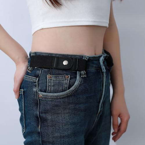 2 Pcs Invisible No Buckle Belt Adjustable No Buckle Belts Side Belt without Buckle Elastic Stretch for Men Women3