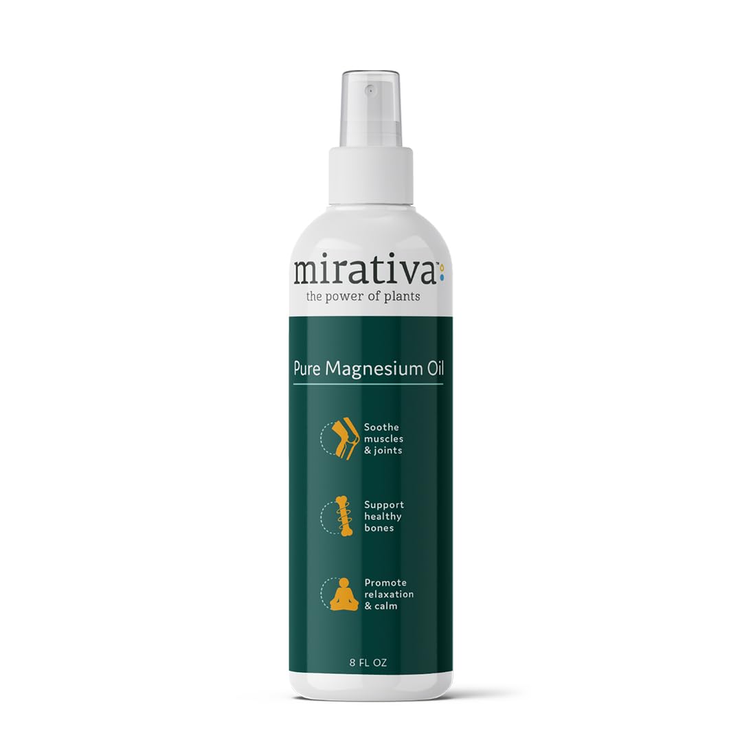 Trulore Mirativa - Espray de aceite de magnesio, apoya la recuperación muscular y alivia la tensión. Magnesio tópico para relajación después del entrenamiento. Fórmula ligera de absorción rápida para