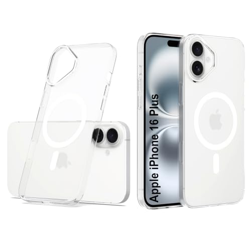 Image of Zapcase Back Case for iPhone 16 Plus | Slim Lifetime Anti-Yellow Crystal-Clear Cover with Elevated Camera Protection & MagSafe Compatibility | Premium German Polycarbonate | Shockproof | Clear