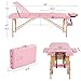 Yaheetech Massage Tables Portable Adjustable Massage Bed Foldable Spa Lash Table 3 Folding 84 Inch Salon Facial Bed with Non-Woven Bag, Pink