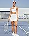 DLOODA Womens Skort Tennis Skirt with Pocket Shorts Mini Golf Skirts High Waisted Athletic Skorts Summer Workout White