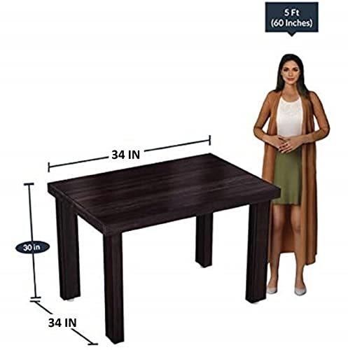 Image of MURALICRAFT Solid Sheesham Wood Square Dining Table 4 Seater | Four Seater Dinning Table with 4 Cushioned Chairs for Home | Wooden Kitchen Dinner Table Dining Room Sets for Restaurants | Walnut