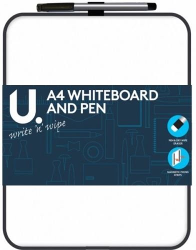 A4 Dry Wipe Whiteboard White Board with Eraser Pen and Fixing Strip Notes Notepad Jobs List memo mommo Board workboard