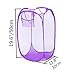 Portable Small Mesh Laundry Hamper Foldable Nursery Storage Basket for Baby Clothes Kids Toy Pop Up Camper Hampers Purple