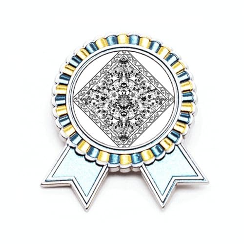 Broche carrée noire M en métal avec illustration artistique originale