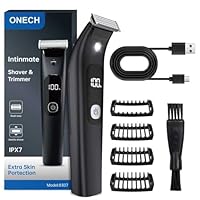 Intimrasierer Mann,Rasierer Herren Elektrisch Bartschneider Kabellos, USB Wiederaufladbar & Wasserdicht & LED Face & Body Trimmer mit 4x Trimmaufsätze, Ultrascharfer Klingen für die Haut
