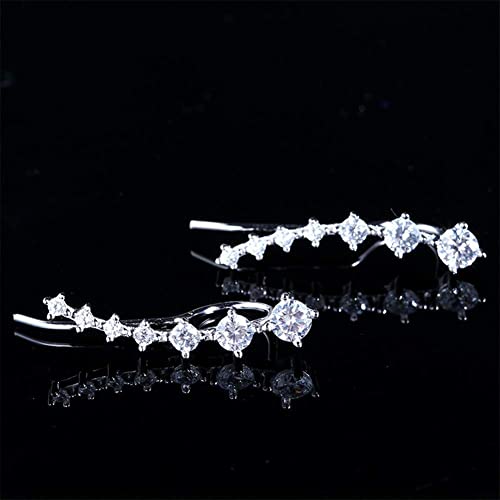 Pendientes ear cuff de plata 925 con 7 circonitas cúbicas para mujer 4