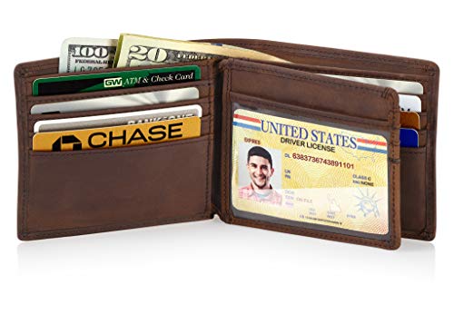 Stealth Mode Leather Bifold Wallet for Men With ID Window and RFID Blocking2