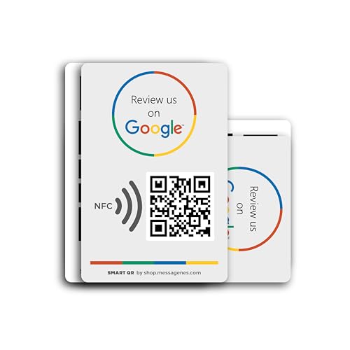 MESSAGENES | Tarjeta PVC Reseñas Google QR y NFC | Tarjeta Placa Codigo QR Reseñas Google + Info |...