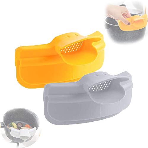 Creamoon Silicone Pots Round Edge Funnel Anti-spill Pots Round Edge Deflector Duckbill Funnel Kitchen Dedicated Funnel Set of 2 for Liquid Transfer Anti-Leaking Clip Pouring Tool