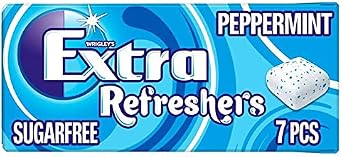 Extra Refreshers Peppermint Sugar Free Chewing Gum Handy Box 7pcs, 7pce × 16 × 1