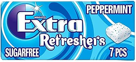 Extra Refreshers Peppermint Sugar Free Chewing Gum Handy Box 7pcs, 7pce × 16 × 1