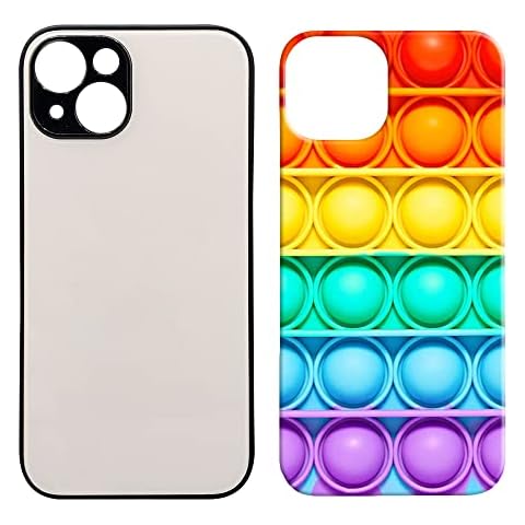 INNOSUB USA Sublimation Phone Cases Set of 5Pcs - Protective Case Compatible with iPhone 14 Plus Includes Tempered Glass Inserts - Cell Phone Case Supports Wireless Charging Cover
