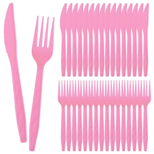 Wiederverwendbaren Besteck Set, 100 Stück Party Besteck Gabeln Mit 50 Gabeln Und Messer Reusable Für Familie Partys Geburtstagsfeiern Hochzeiten,...