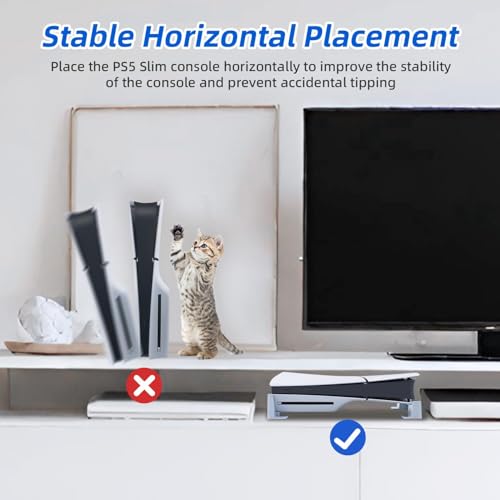 Image of Mcbazel Horizontal Stand forPS5 Slim PS5 Pro, Durable Base for PS5 Slim /Pro, Space-Saving Design with Secure & Sleek Appearance
