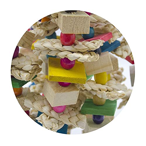 Vogelspeelgoed Grote papegaai speelgoed natuurlijke hout grote vogel kauwen speelgoed voor papegaaien ara's cokato's… - Afbeelding 5