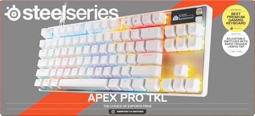 Apex Pro TKL Gen 3 White con Switch OmniPoint 3.0 - Attuazione regolabile - Rapid Trigger - Preset di gioco - Protection Mode - Rapid Tap/SOCD - OLED - RGB - Copritasti in PBT -UK QWERTY - Tastiera gaming - Immagine 11