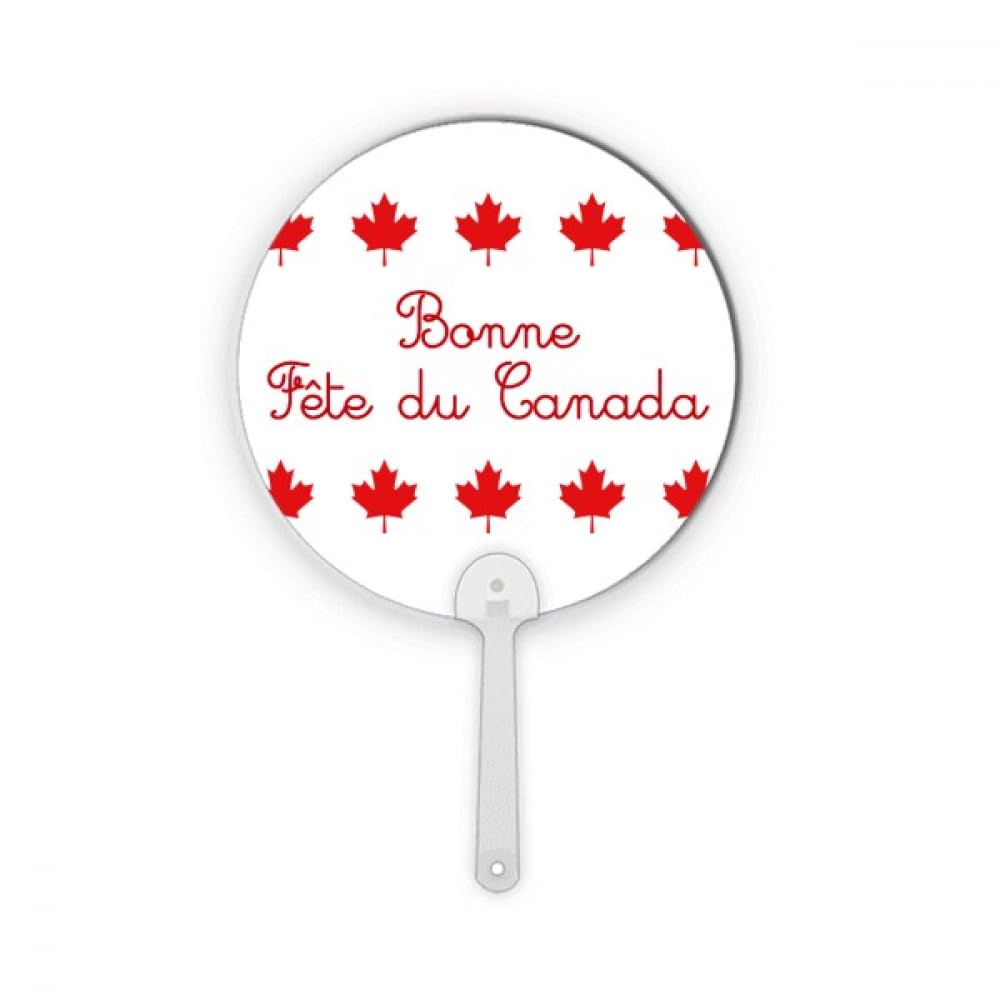 Éventail rond en plastique Maple Canada Day Rouge contre la chaleur des fêtes en plein air