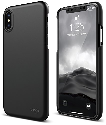 elago Slim Fit 2 Series iPhone XS, iPhone X Case - Durable Scratch Resistant Coat Minimalistic Designed Protective Cover for Apple iPhone XS (2018), iPhone X (2017) (Black)