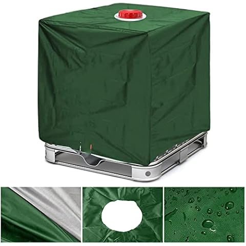 IBC Water Tank Cover,1000L Rain Water Tank Hood Cover Case, IBC Protective Foil Waterproof ,210D Oxford Cloth Sun Protective Hood (Green) Cover