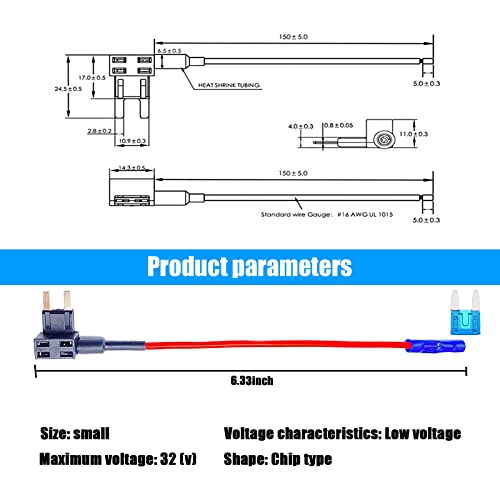 Fogfar 5 Pcs Car Fuse Adapter, 12V Car Add-A-Circuit Fuse Adapter, Small Automotive Fuse Connector, For Cars Trucks Boats (Black) #TOP1