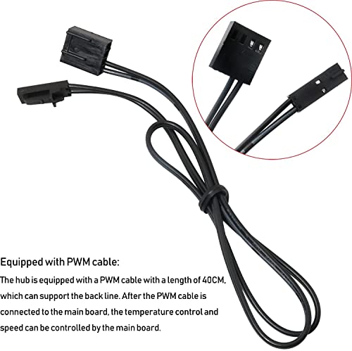 Image of Pi+ (PiPlus) 1PC PC 10 Port 4 Pin Chassis Fan Hub CPU Cooling HUB Fan Hub Controller, 10-Way 4-pin IDE Fan Speed Controller