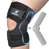 Plus Size Knee Brace, Hinged Knee Brace with Dual Side Stabilizers Knee Braces for Knee Pain Relieves ACL, LCL, MCL, Meniscus Tear, Arthritis, Adjustable 2 Straps Knee Support for Men/Women