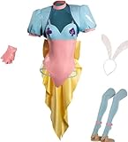Nsoking Anime Cosplay Hisoka Costume Cloak Jumpsuit Bikini Uniform Womens Suit Halloween Outfit (Blue, Large)