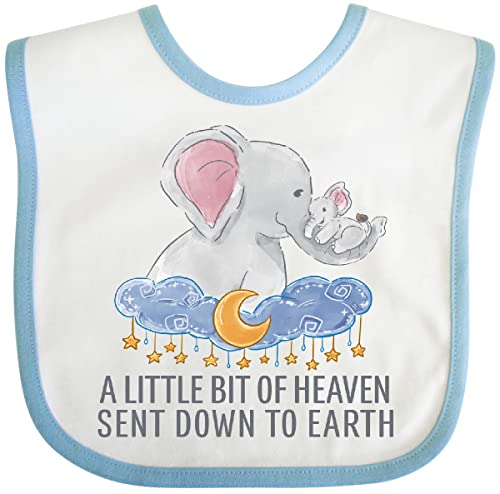 inktastic a Little Bit Of Heaven Sent Down To Earth Cute Elephants Baby Bib