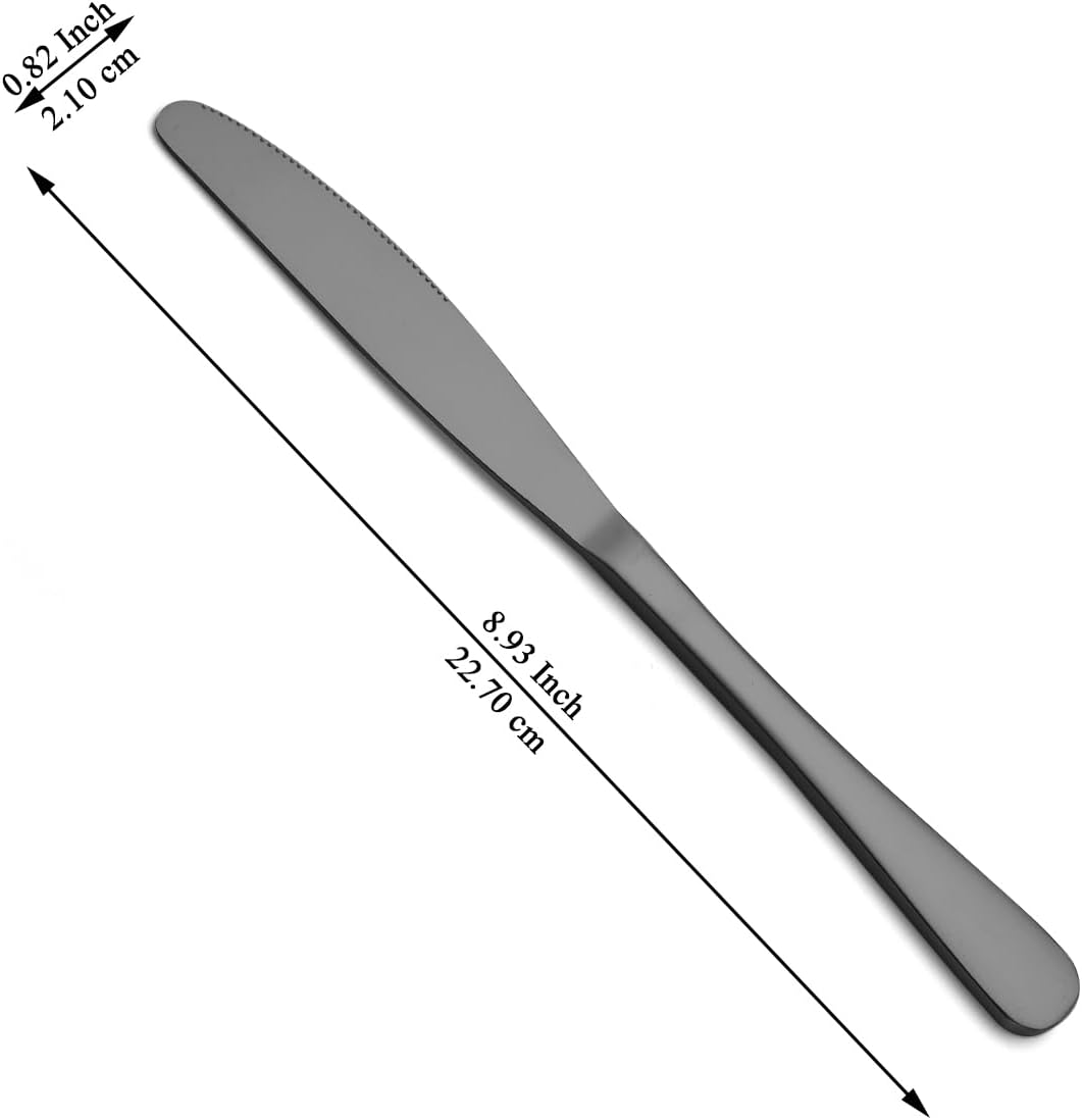 Bla Dinner Knives 12 Pieces, Titanium Plating Bla Stainl