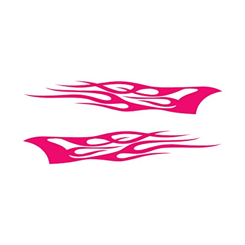 Southern Decalz Pair of Tribal Flames - Vinyl Decal Sticker - 12" x 5" - Hot Pink