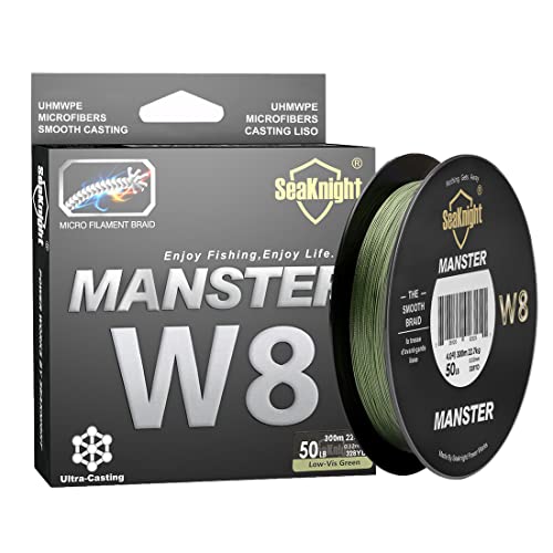 SeaKnight Monster W8 linhas trançadas 8 mechas de 328 jardas/547 metros, linhas de pesca multifilame
