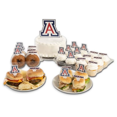 Desert Cactus University of Arizona UA Wildcats Food Picks Cupcake and Cake Toppers Cake Pop Sticks - 25 Pcs Party Supplies and Decorations