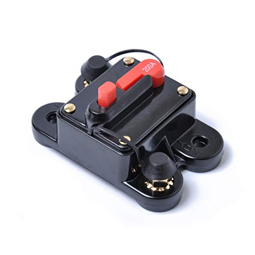 FAVOMOTO Disjuntor de 200 A Com Suporte de Fusível de Reinicialização Manual para Áudio Do Carro E P