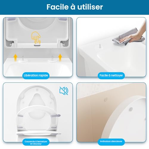 Abattant WC 2-en-1 forme D avec réducteur SREWOHS PRO