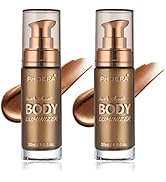 PHOERA Body Shimmer Highlighter,High Gloss Waterproof Smooth Body Luminizer, Glow Face Body Illum...