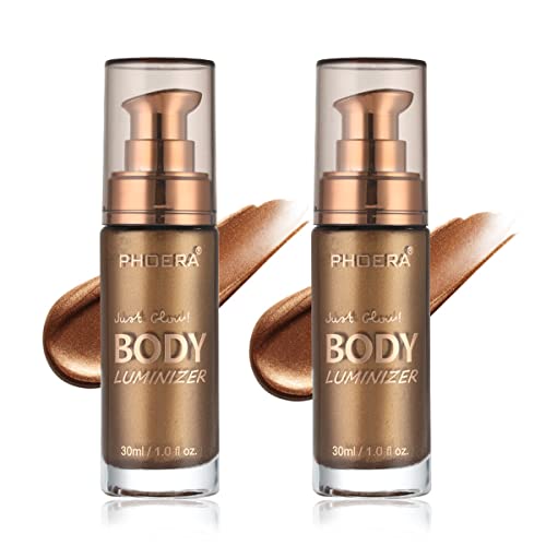 PHOERA Body Shimmer Highlighter,High Gloss Waterproof Smooth Body Luminizer, Glow Face Body Illuminator, Body Shimmer Mo