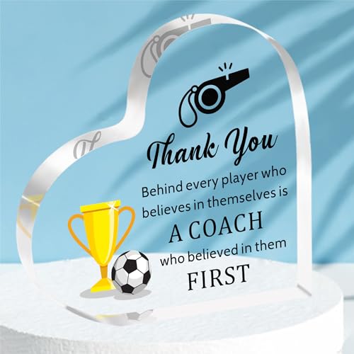 HULALA Thank You Football Coach Gifts For Men Female Football Coach Presents Leaving Plaque Behind Every Player Who Believes In Themselves Is A Coach Who Believed In Them First
