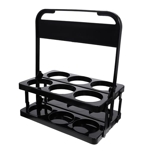 Tomaibaby Milk Bottle Holder: 6 Holes Foldable Plastic Drink Carrier with Handle - Portable Beer Bottle Carrier for Home Restaurants Ktv Party Daily Use