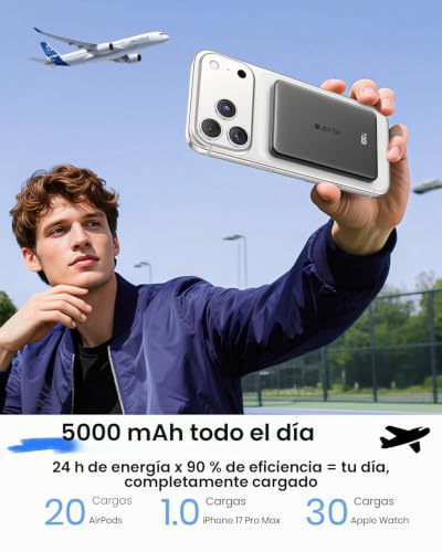 Carga Rapida Sin Interrupciones mediante Batería Externa Magnética de 20W con USB-C 7