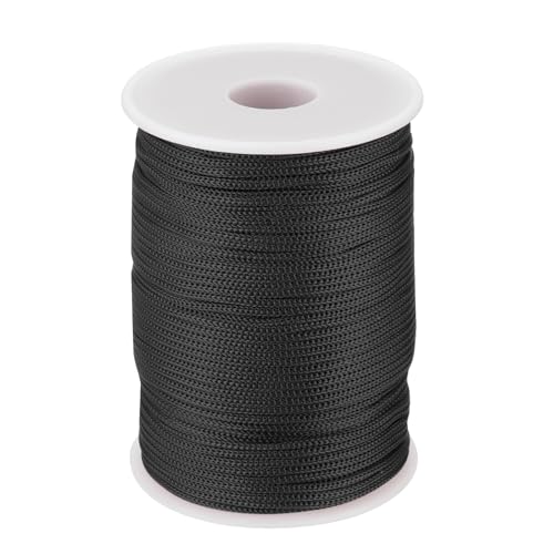 Lista de Cuerdas e hilos para abalorios los más solicitados. 43 MECCANIXITY 2mm Cuerda de Polipropileno Trenzada, 100m Nylon Cuerda Nailon Hilo de Abalorios Cordón Trenzado Hueca para Manualidad DIY Tendedero, Camping, Bisutería, Negro