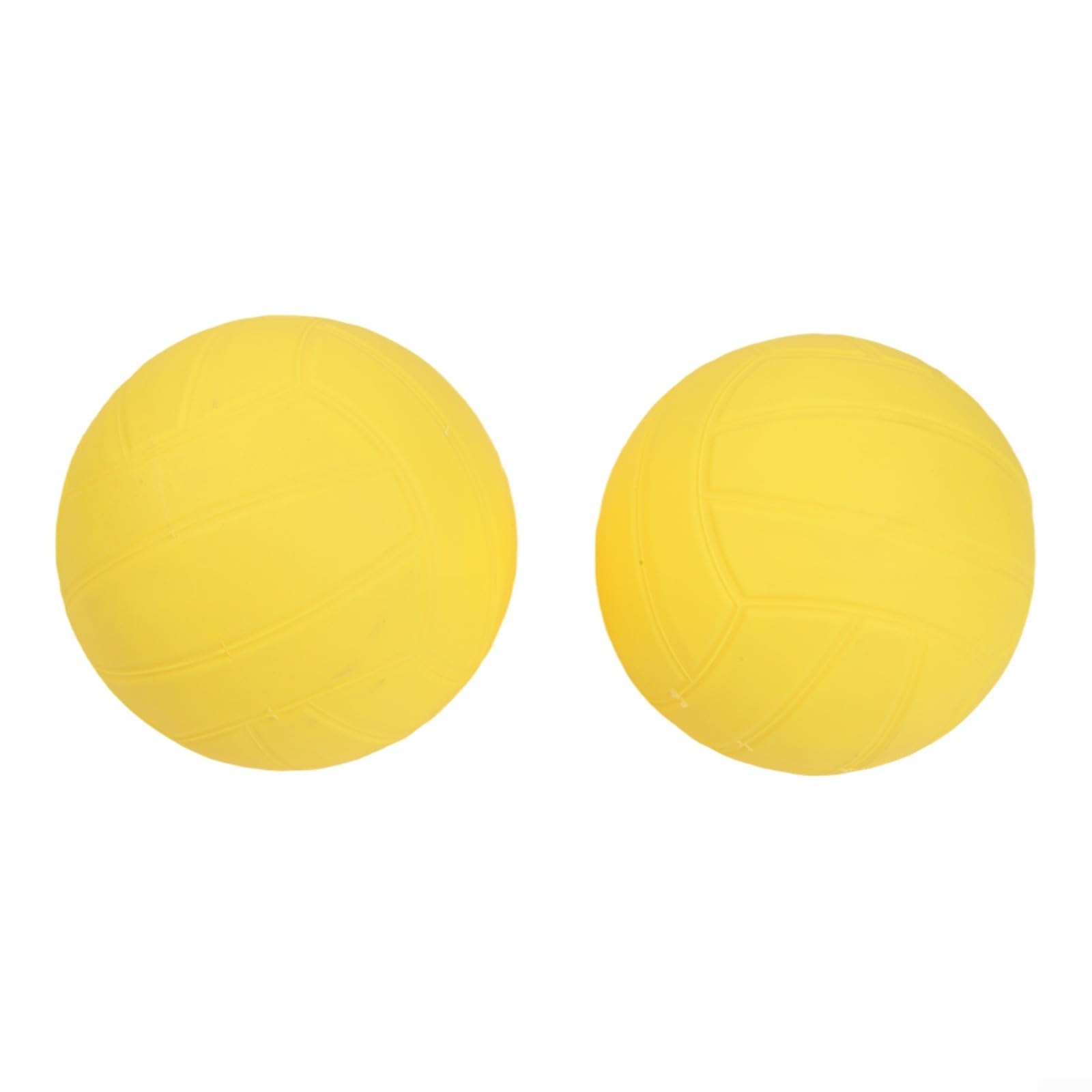 2 Pack Roundnet Replacement Balls, 9cm & 12.5cm Yellow PVC Volleyball Game Balls for Spikeball Style Net Games, Strong Bounce Sports Set for Beach Lawn Pool