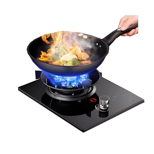 ガスストーブ 1 バーナー、5.2KW ケータリング屋内レギュレーター、ガス/LP ガス変換ストーブ、フレームアウト保護とタイマー付き、家庭用キッチン用(NG)