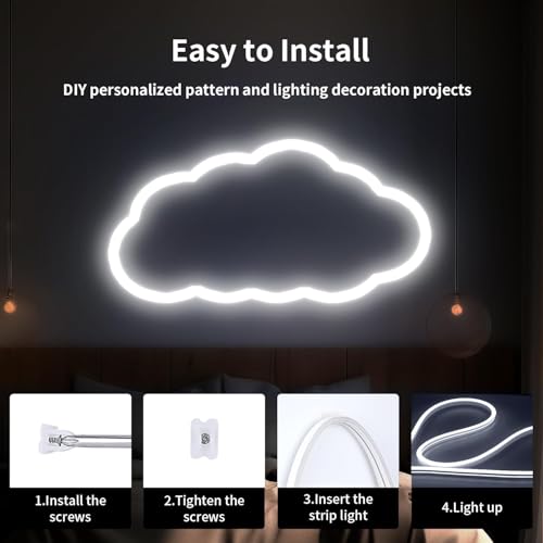 Image of V.E.S.P.A 16.4 Feet Neon LED Strip Lights, with 12V Adapter, Waterproof IP65, Silicone Flexible Rope Light for Wall Decor | DIY Name Signs | Neon Lights | 5 Meter | (White)