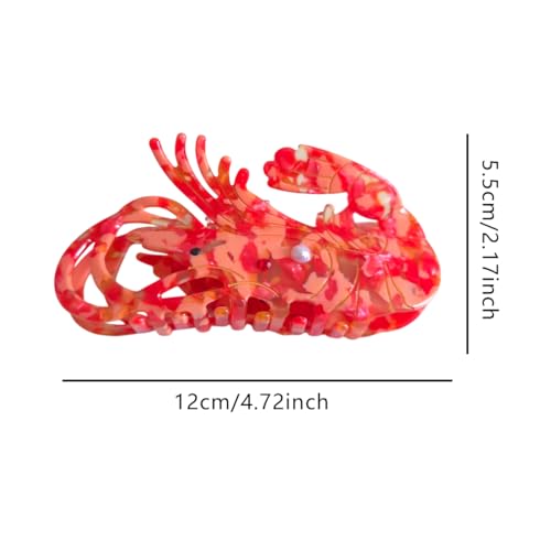 Pinzas para cabello grandes acetato rojo miniatura 2